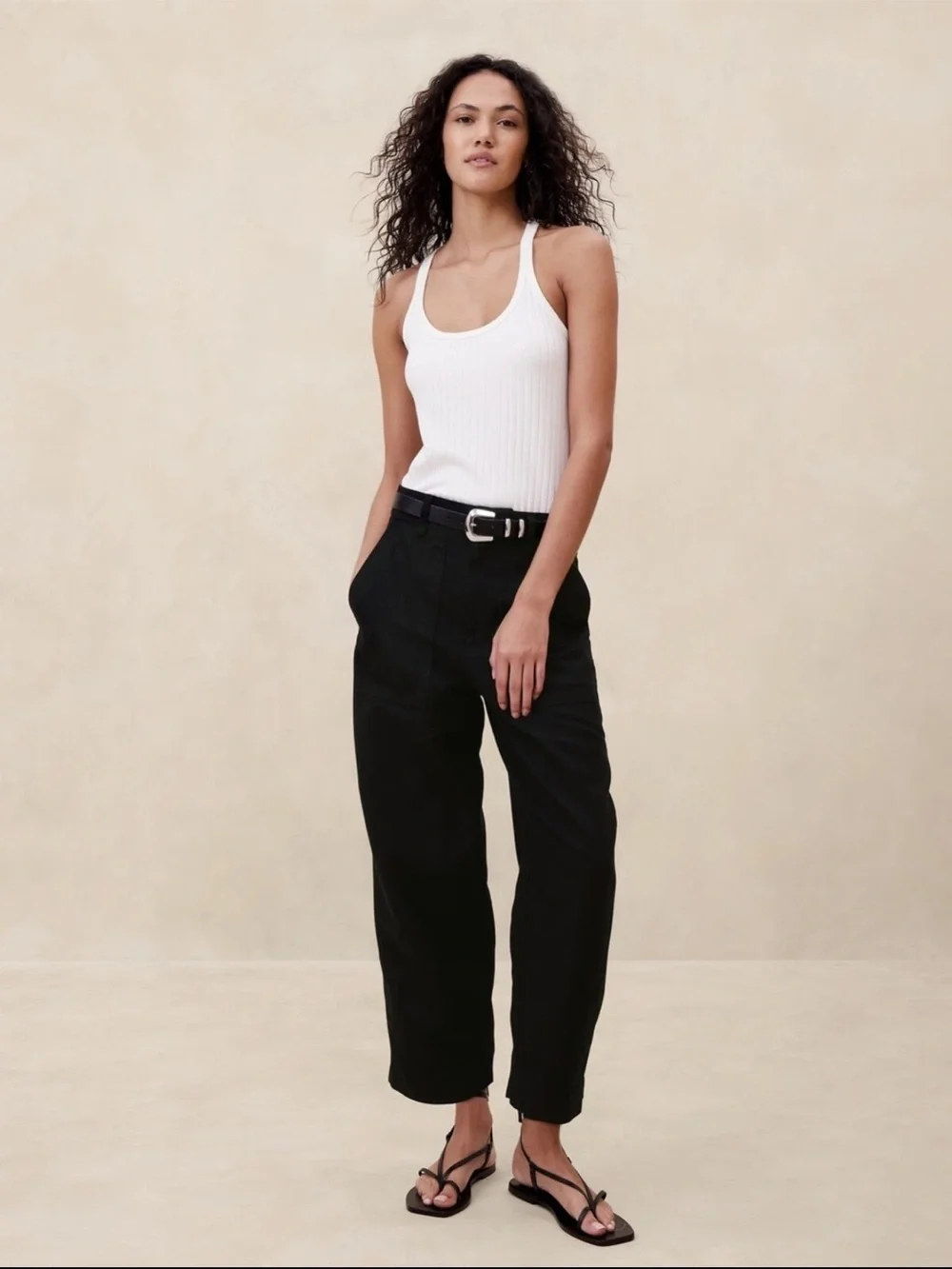 Banana Republic May Cotton Linen Cargo Pants Size 16